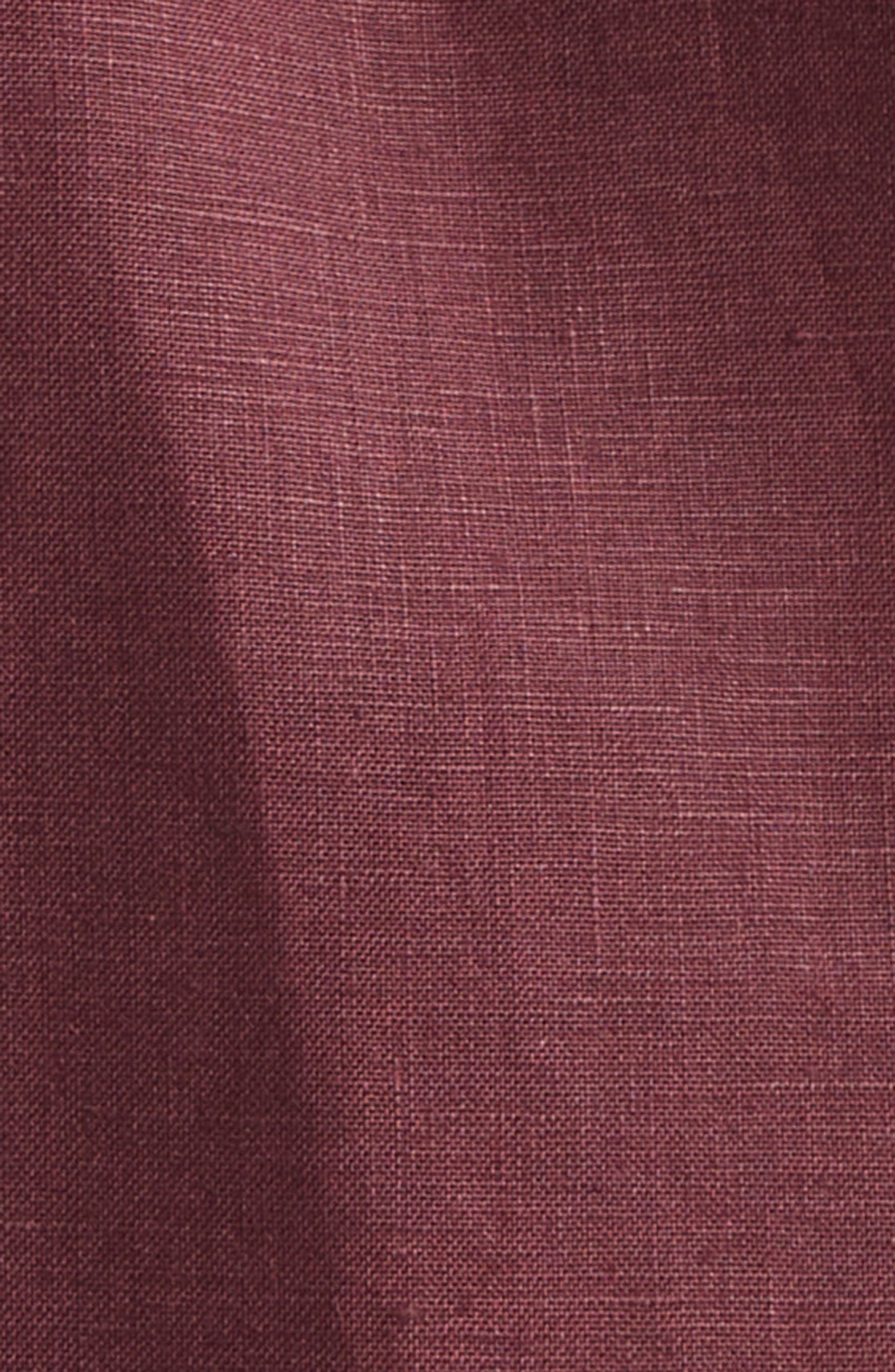 Dolce&Gabbana Deep V Linen Button-Up Shirt in M5039 Brown Dark Violet at Nordstrom - 6