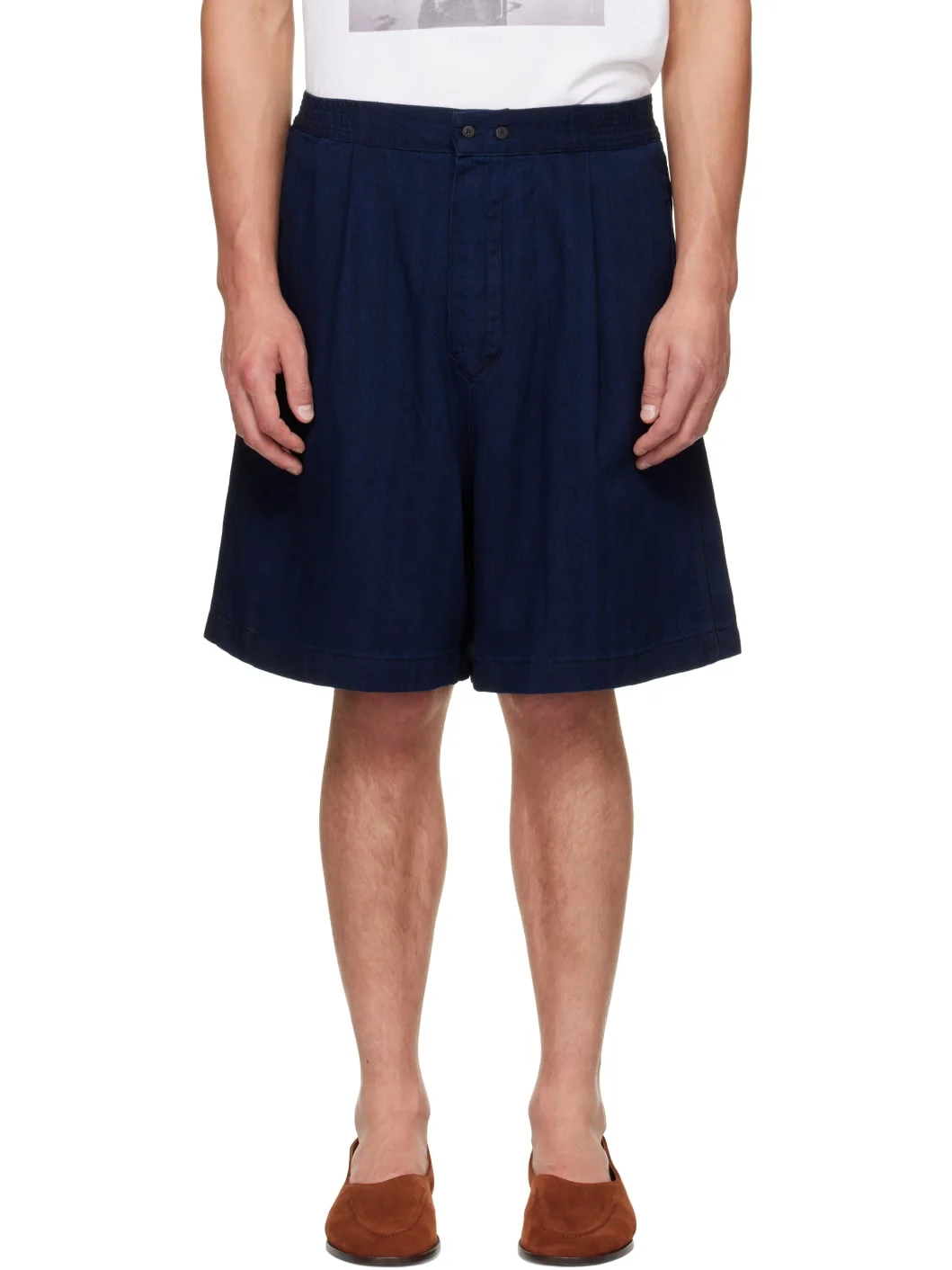 Navy 'The de-Nîmes Venice' Denim Shorts - 1