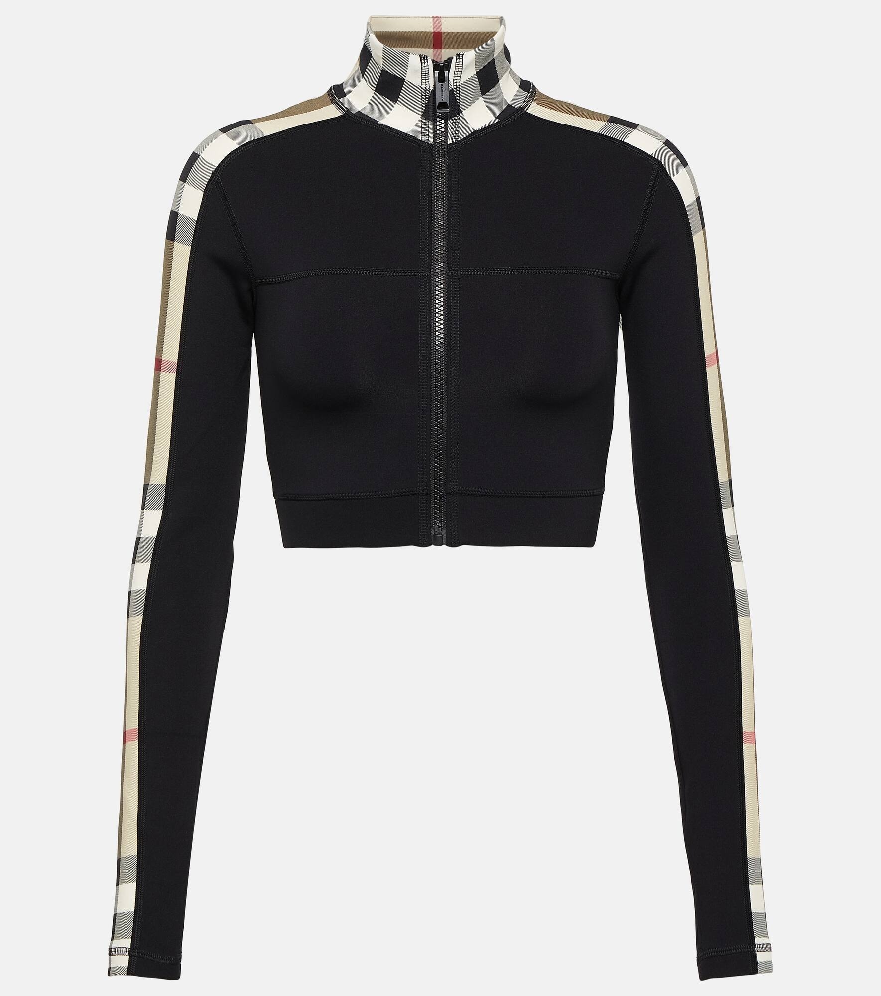 Burberry Check technical jersey track jacket - 1