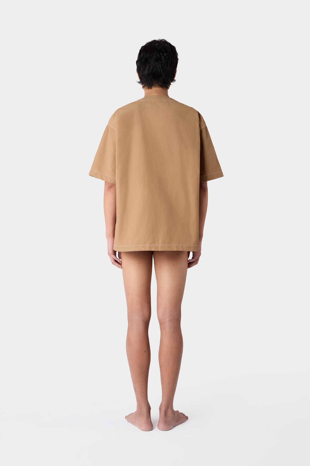 ZIPPED OVER T-SHIRT / dark beige - 8