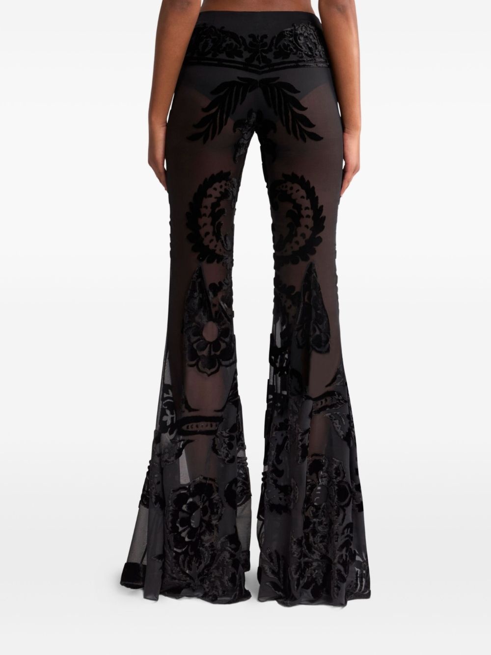 floral flared trousers - 3