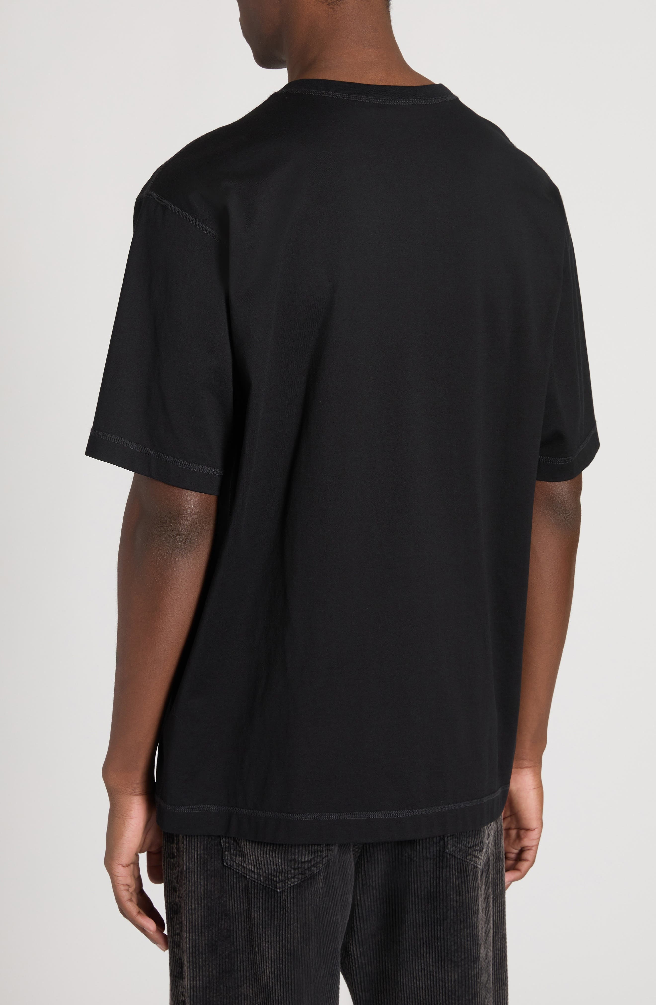 Dolce&Gabbana Logo Plaque Crewneck T-Shirt in N0000 Nero at Nordstrom - 3