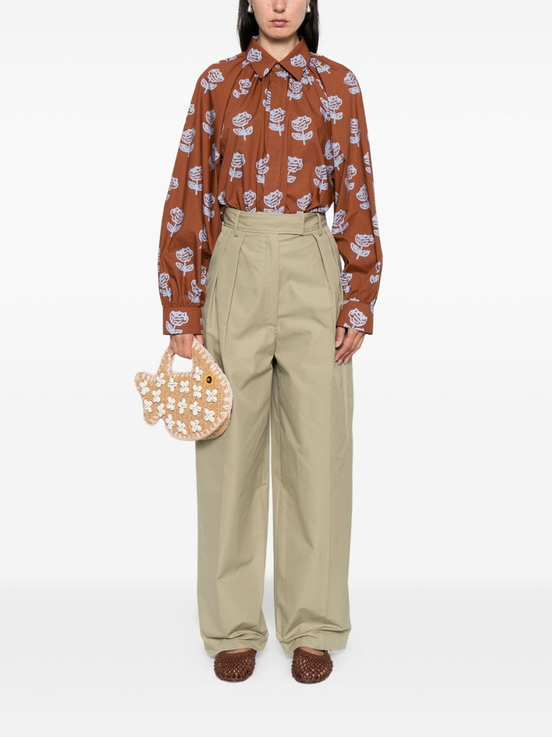 La DoubleJ pleated cotton trousers outlook