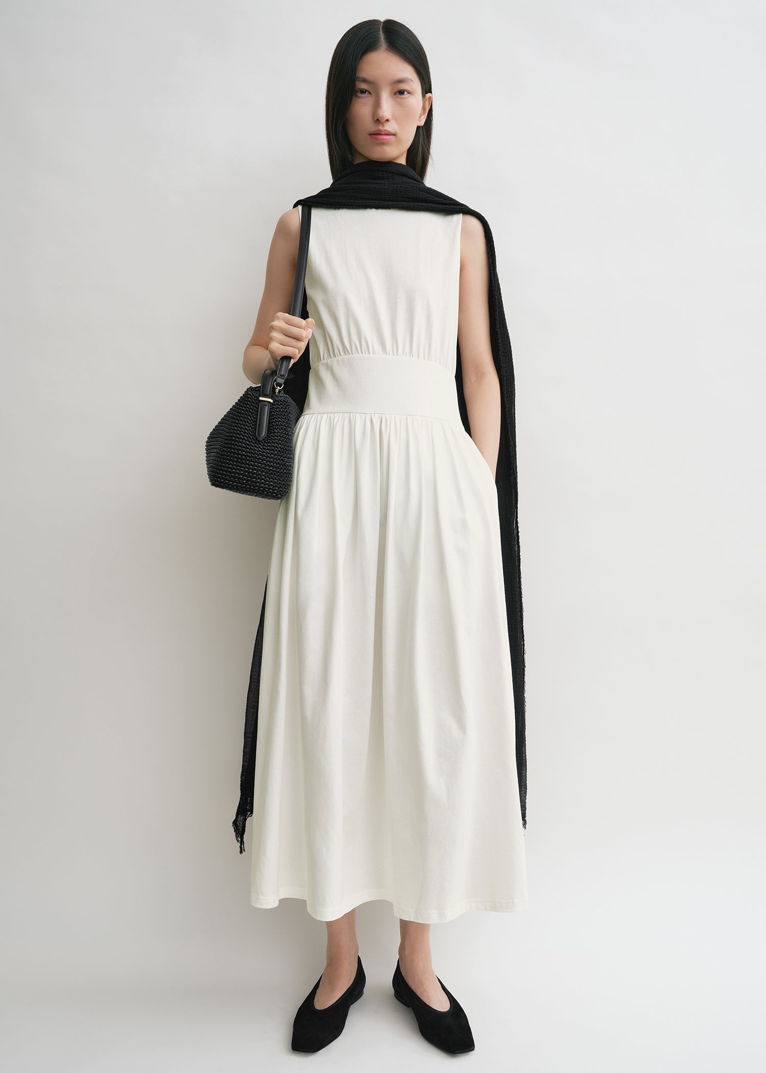Sleeveless cotton tee dress off white - 2