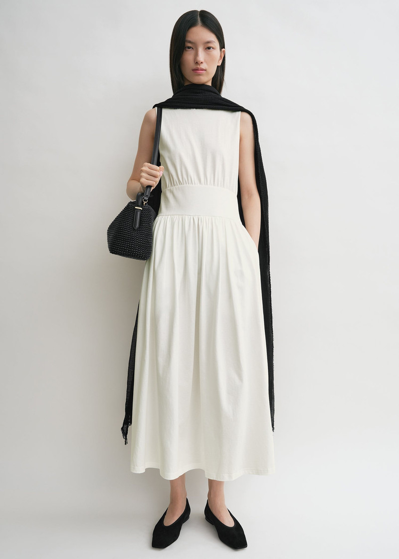 Totême Sleeveless cotton tee dress off white outlook