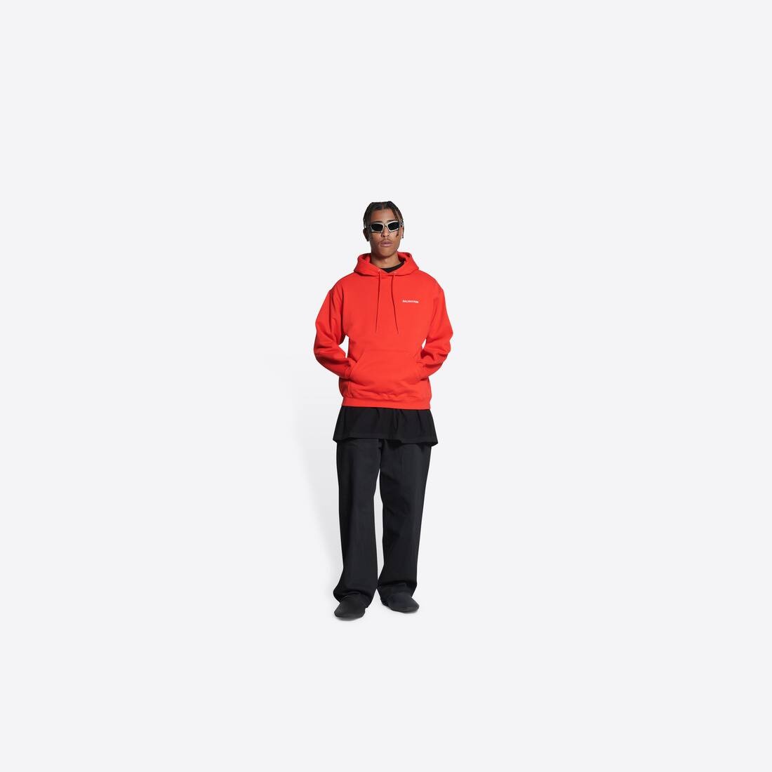 Men's Balenciaga Hoodie Regular Fit in Red - 6