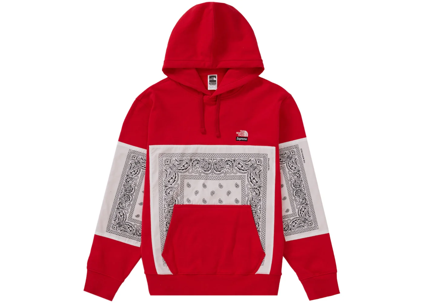 Supreme The North Face Bandana Hooded Sweatshirt Red - 1