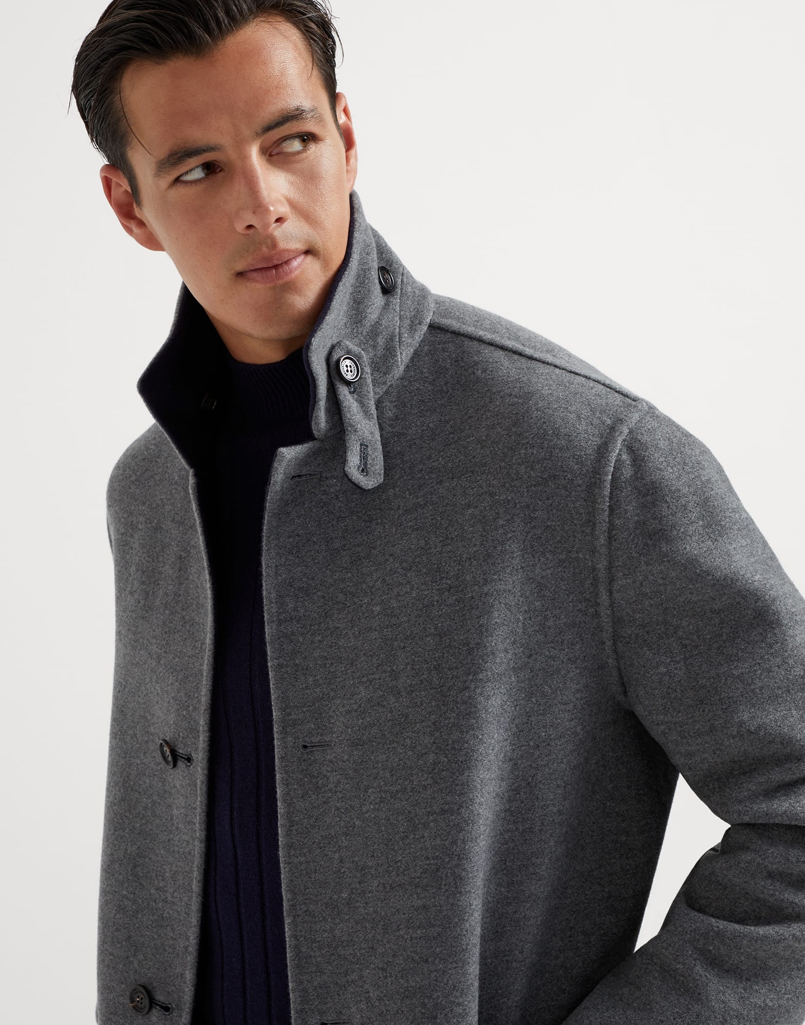 Hand-crafted reversible coat in cashmere double cloth - 3