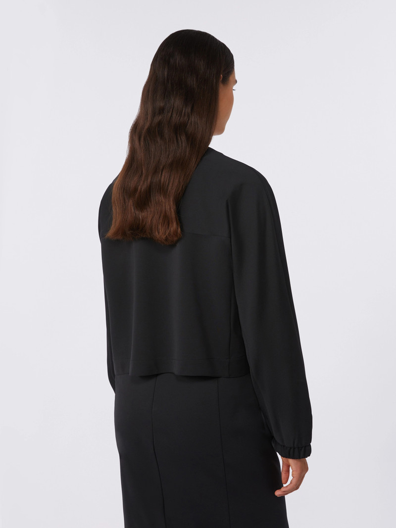 CAPPA Viscose jersey boxy jacket - BLACK 4