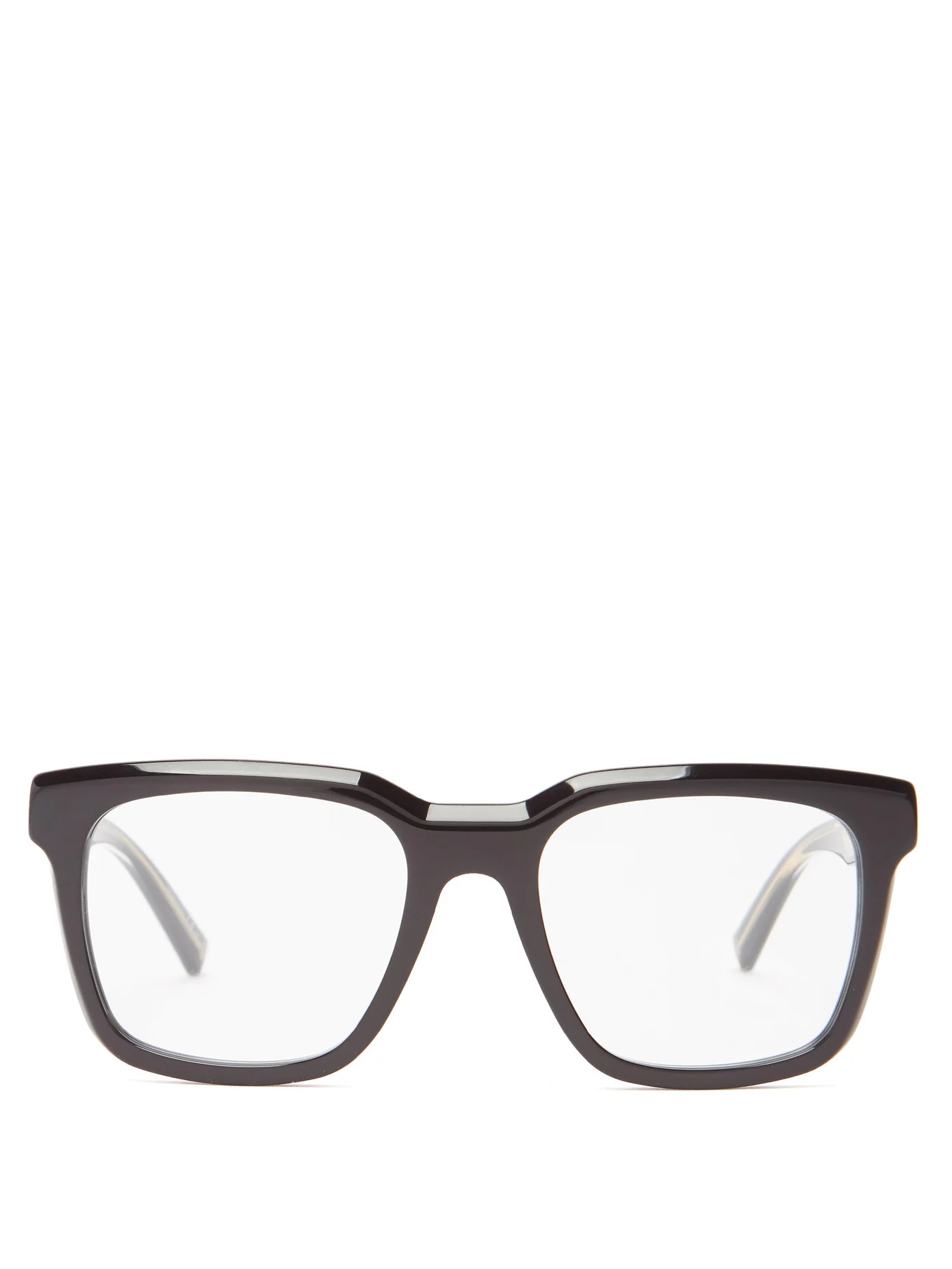 Metal-plated square acetate glasses - 1