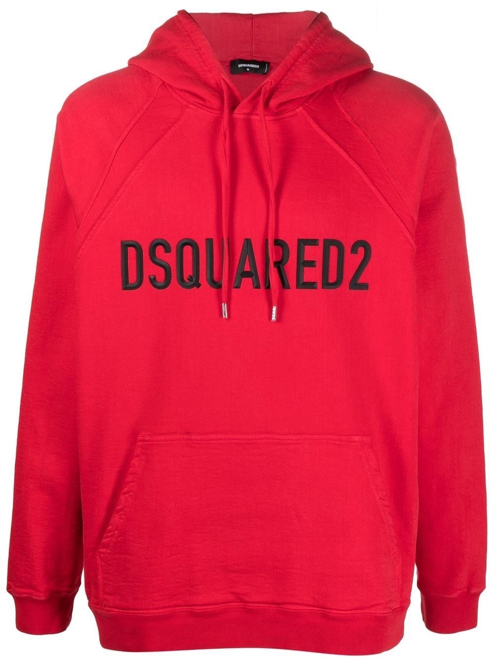 raised-logo drawstring hoodie - 1