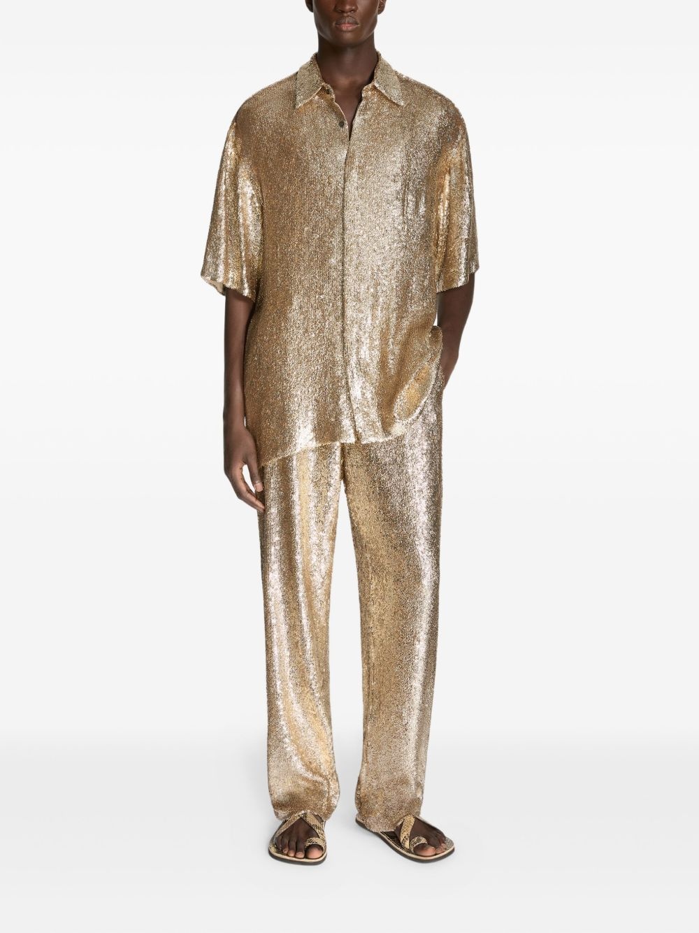 sequined short-sleeve shirt - 2