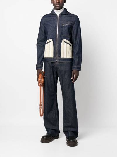 WALES BONNER contrast-panel denim jacket outlook