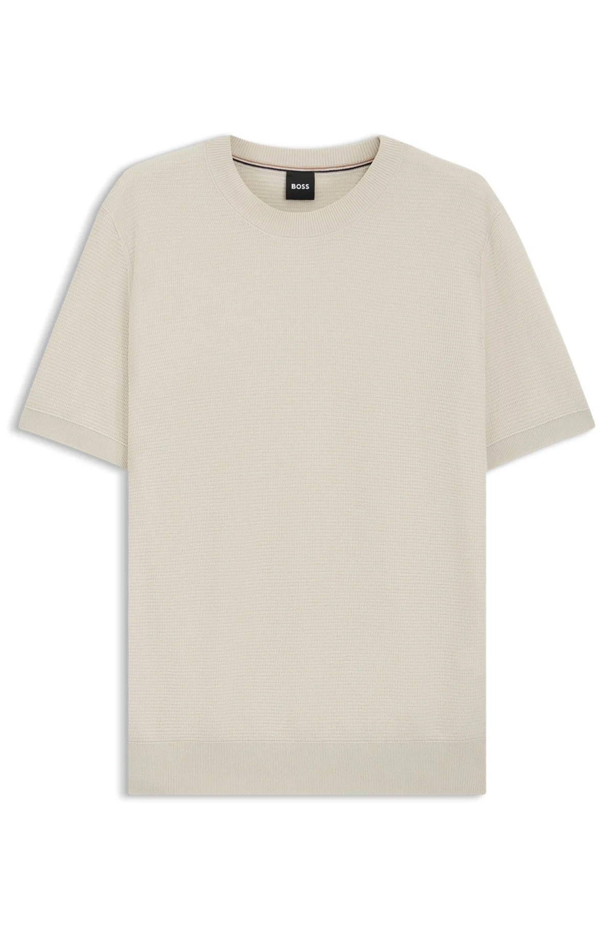 KNIT SWEATER WITH MIXED STRUCTURES - 1