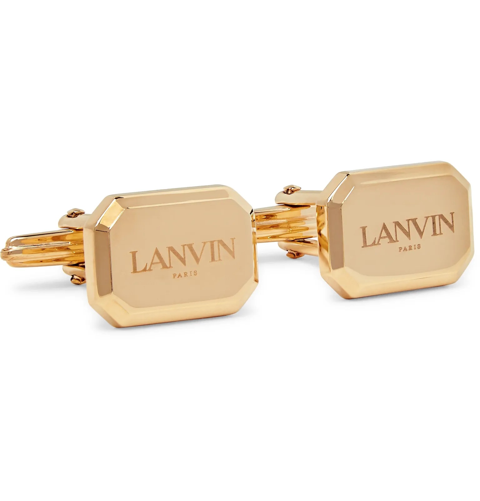 Logo-Engraved Gold-Plated Cufflinks - 1