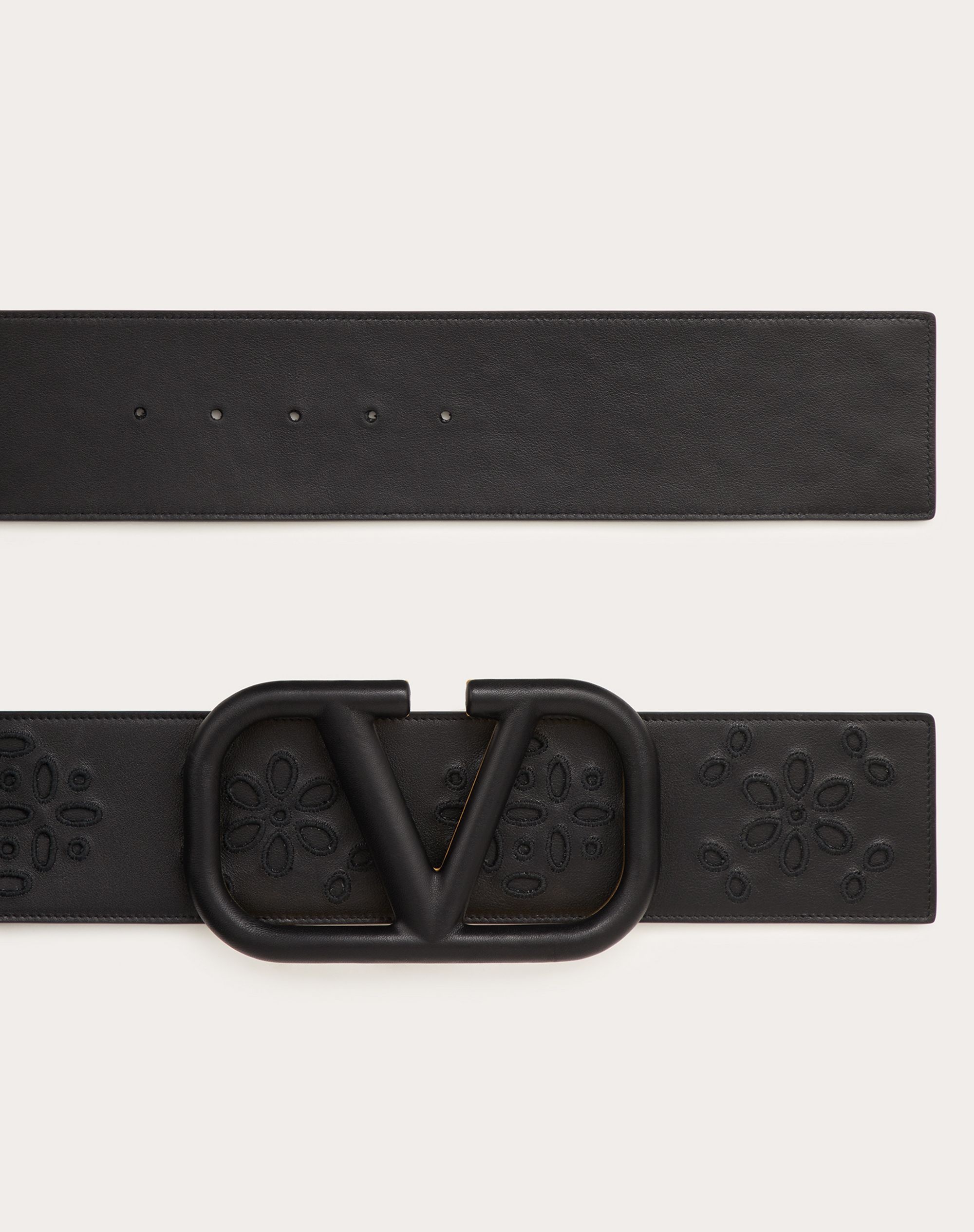 VLOGO SIGNATURE BELT IN CALFSKIN WITH SAN GALLO EMBROIDERY 70 MM - 3