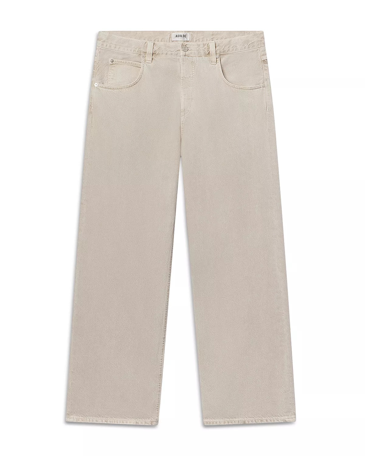 Fusion Relaxed Fit Wide Leg Jeans in Scone Tan - 6