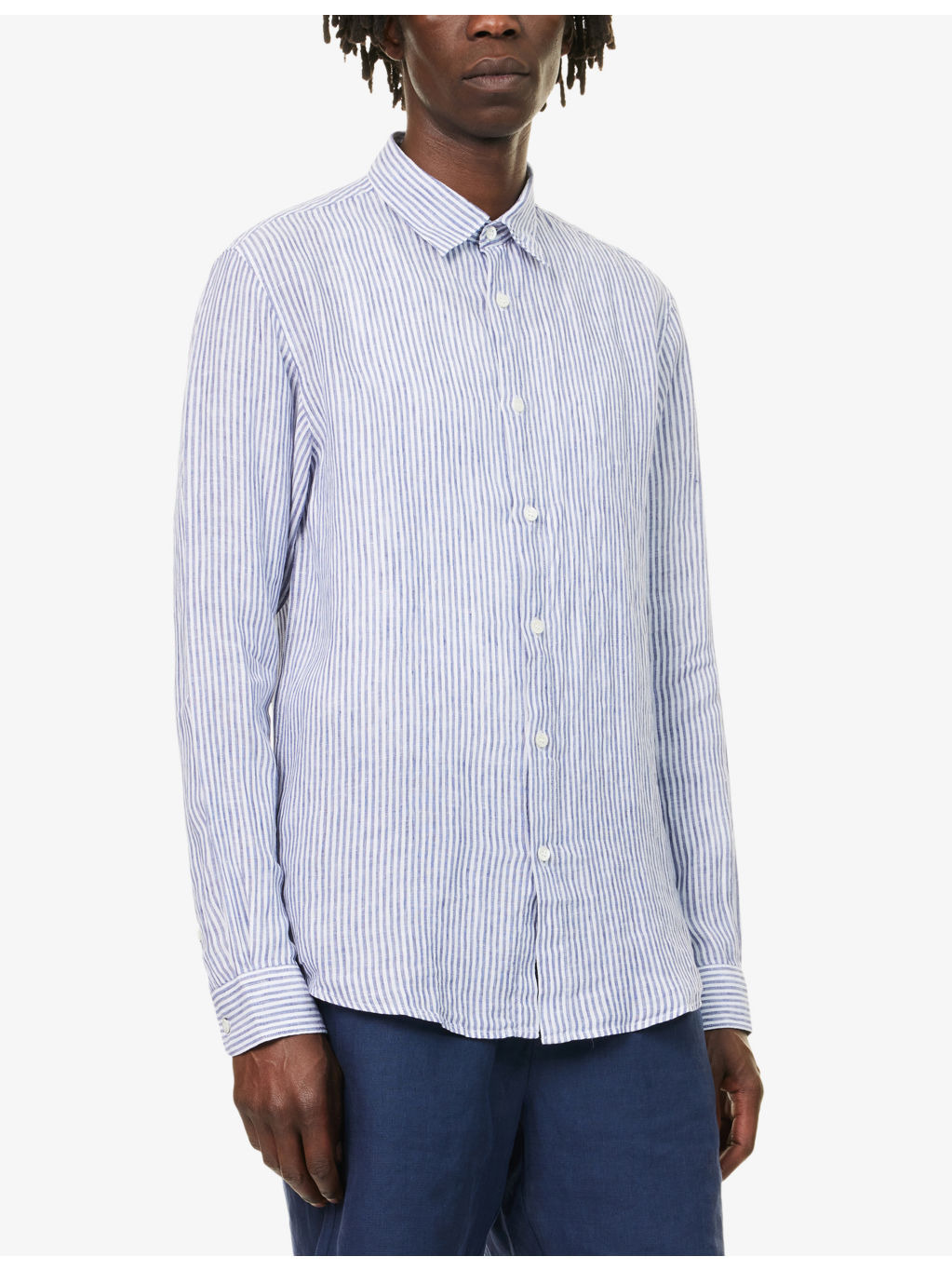 Striped Relaxed-Fit Linen Shirt - 3