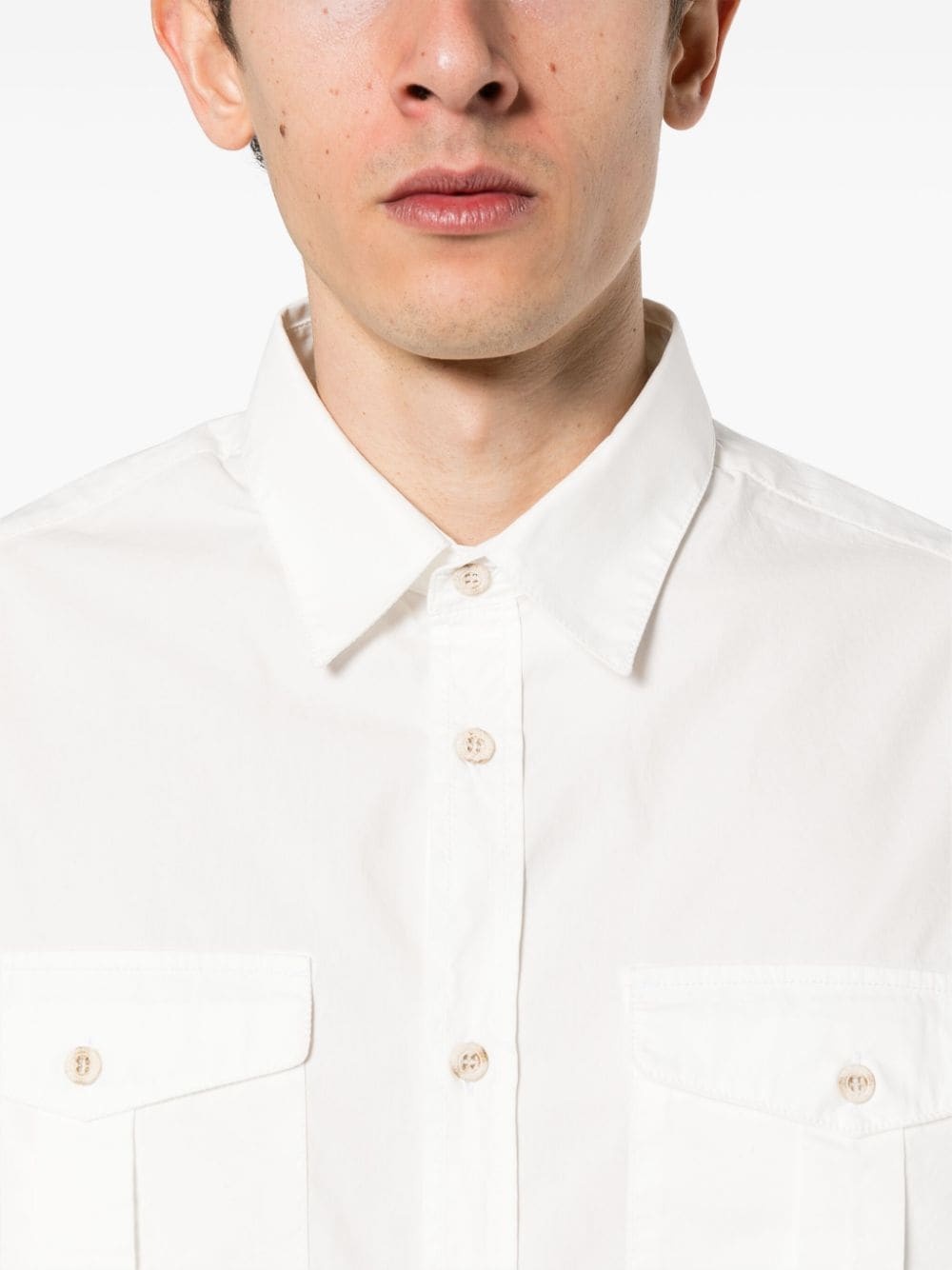 chest-pockets cotton shirt - 5