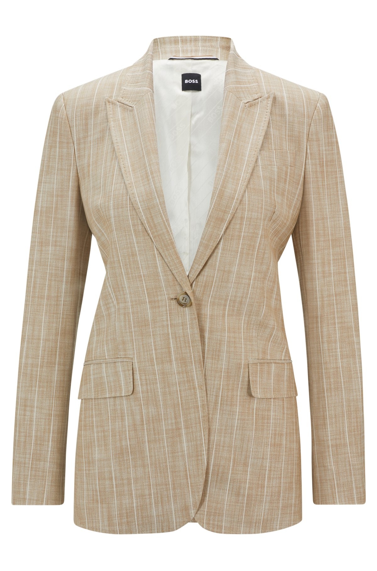 REGULAR-FIT JACKET IN PINSTRIPE MATERIAL WITH SIGNATURE LINING - 1