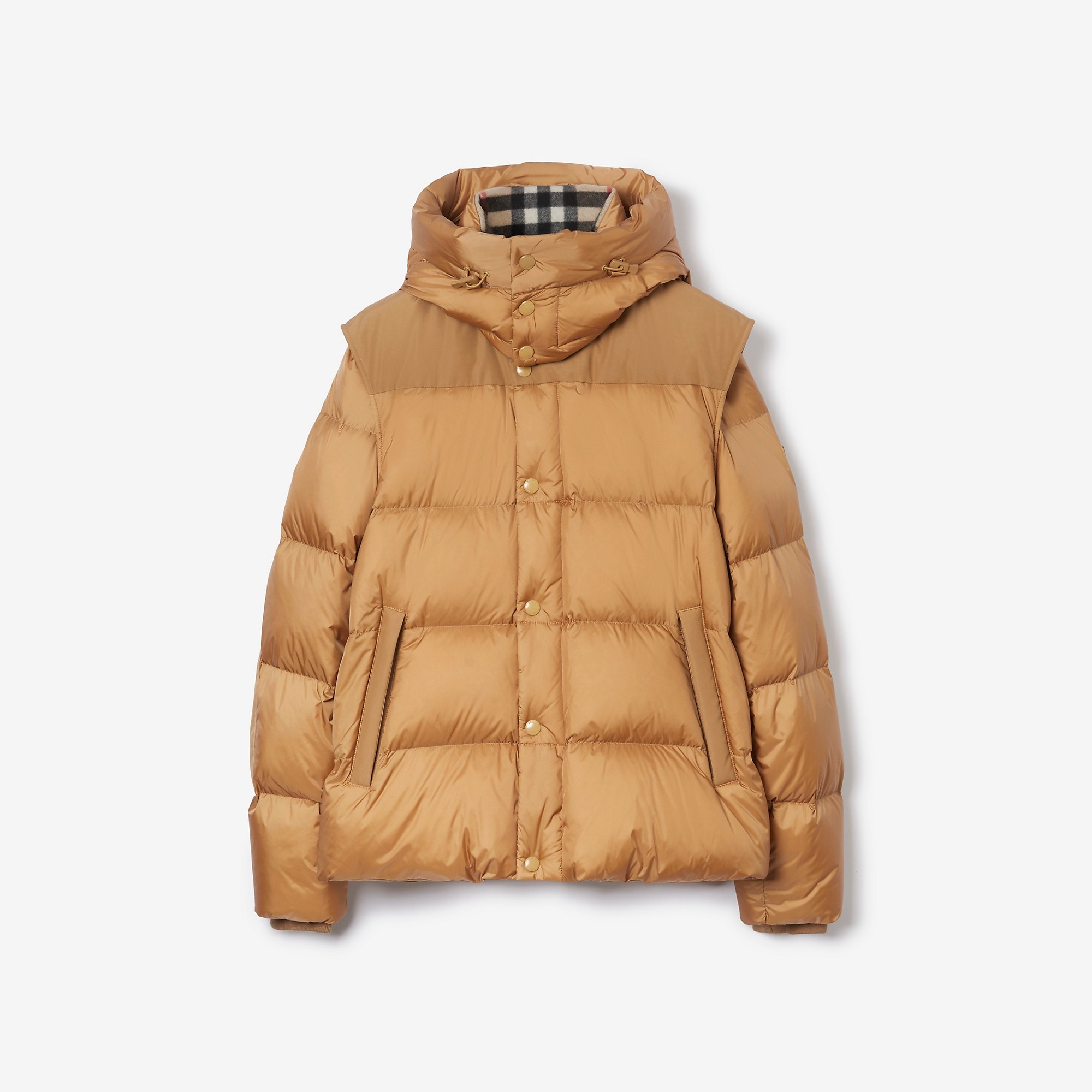 Detachable Sleeve Nylon Puffer Jacket - 1