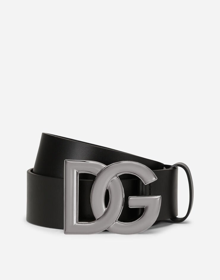 Lux leather belt with crossover DG logo buckle - 1