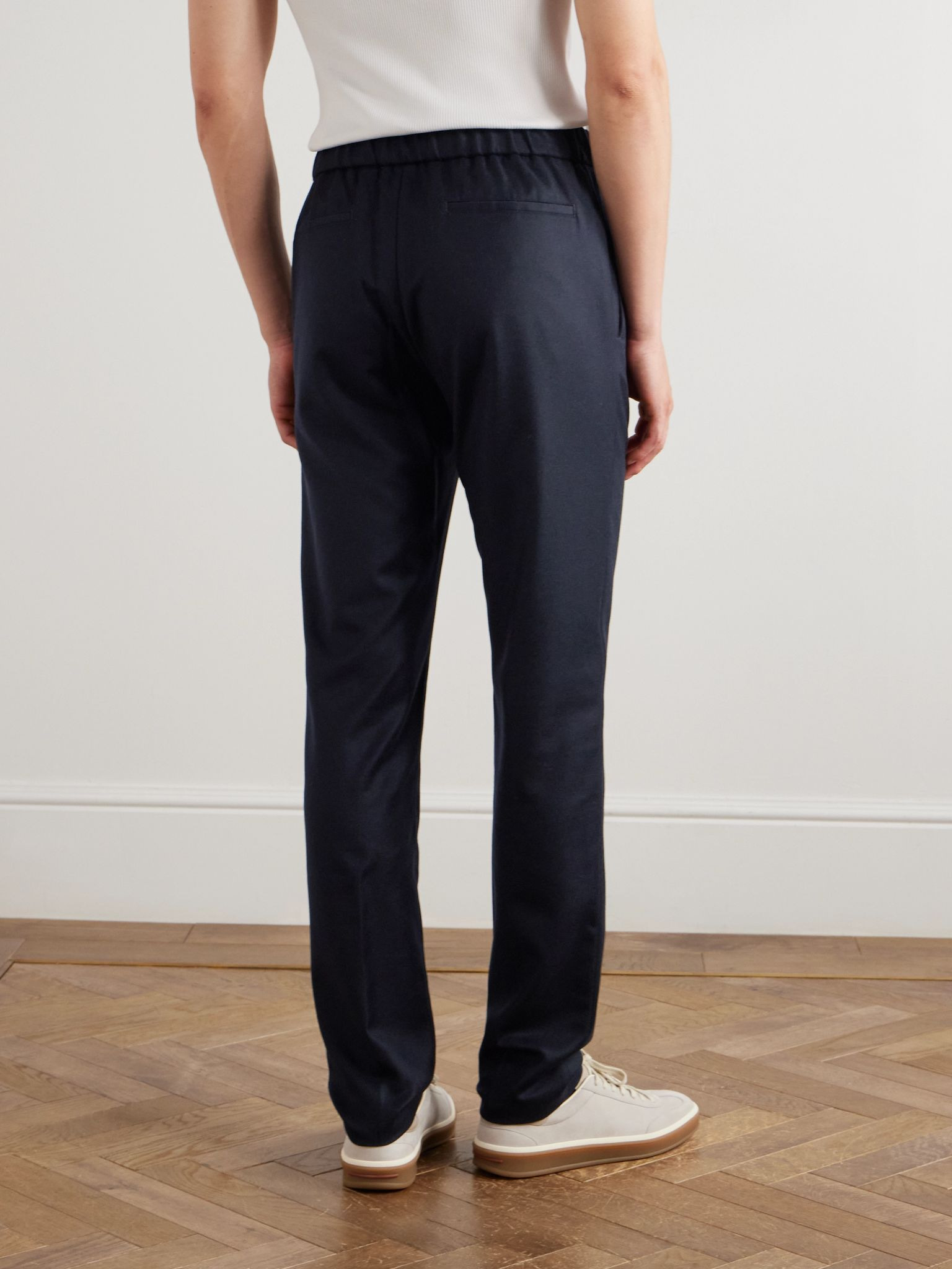 Leisure City Slim-Fit Virgin Wool and Cashmere-Blend Trousers Blue - 4