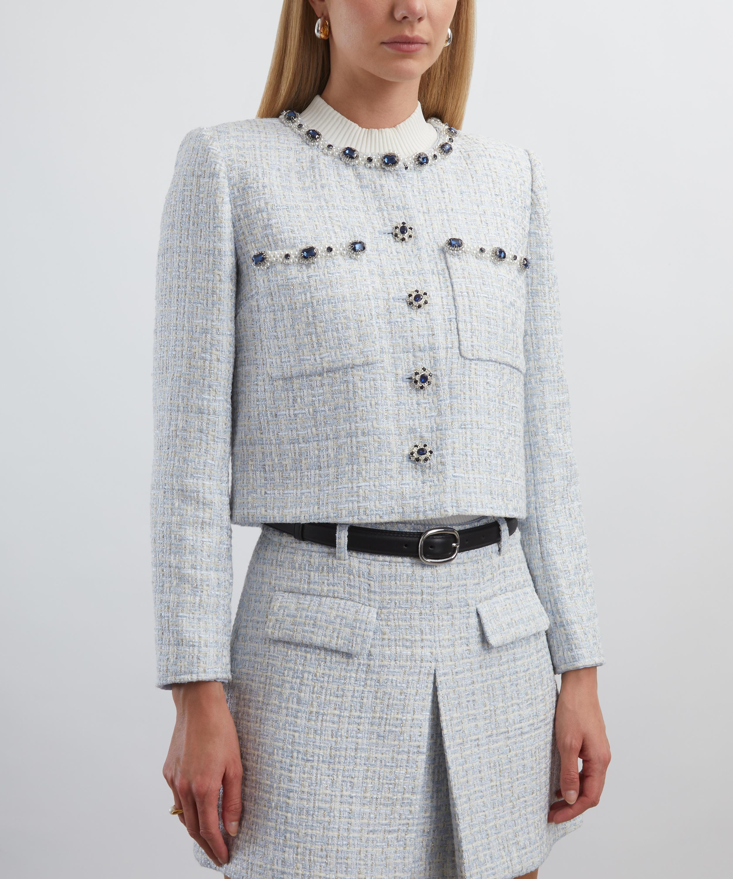 Blue Bouclé Jacket - 3