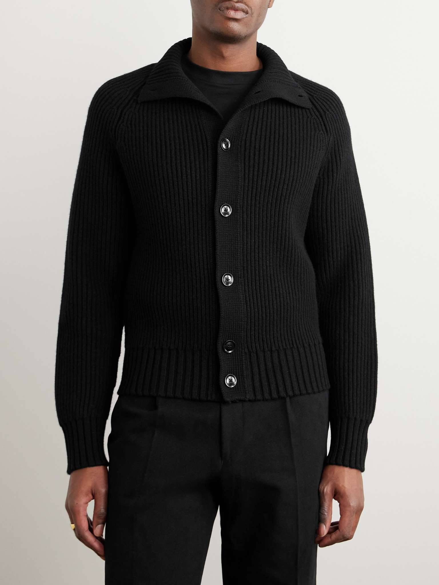 Ribbed Wool and Cashmere-Blend Cardigan - 4