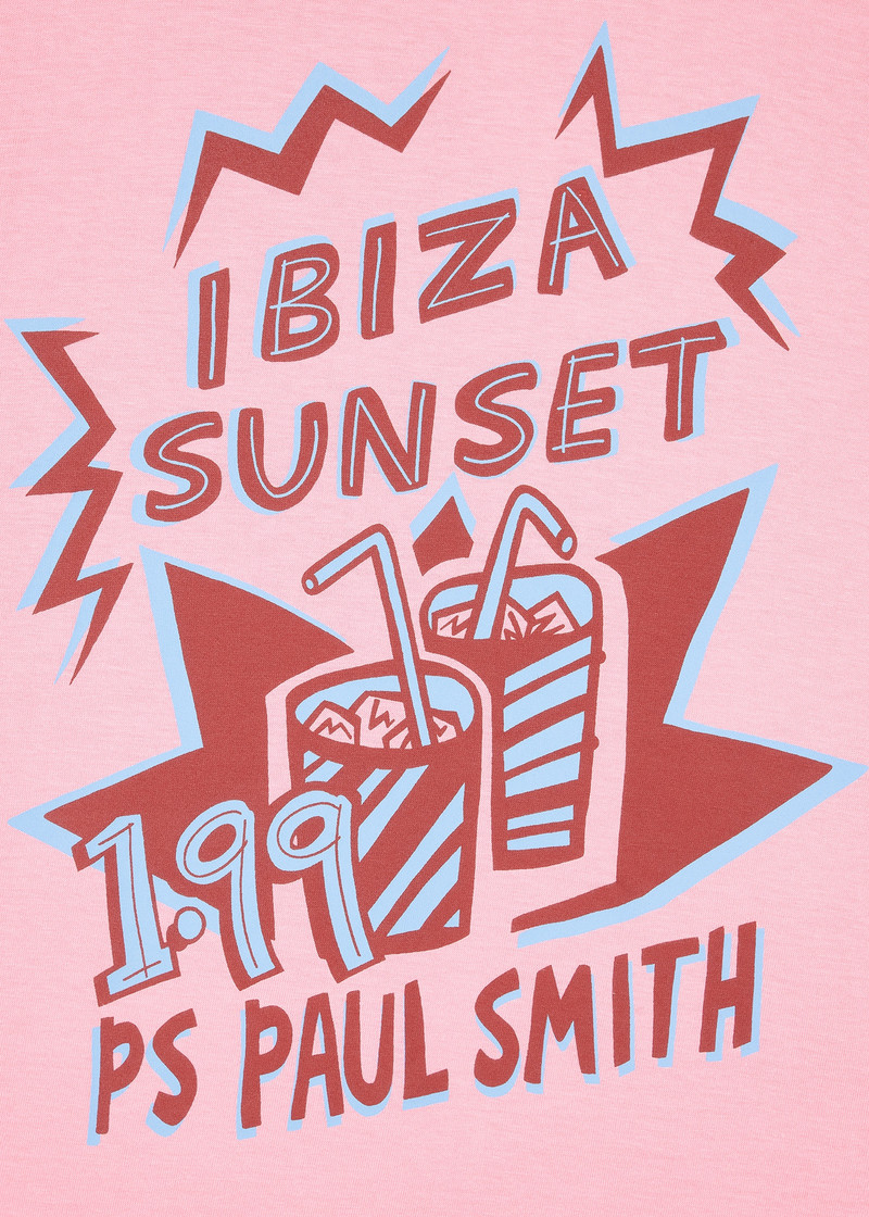 Paul Smith Women's Pink 'Ibiza Sunset' Print T-Shirt outlook