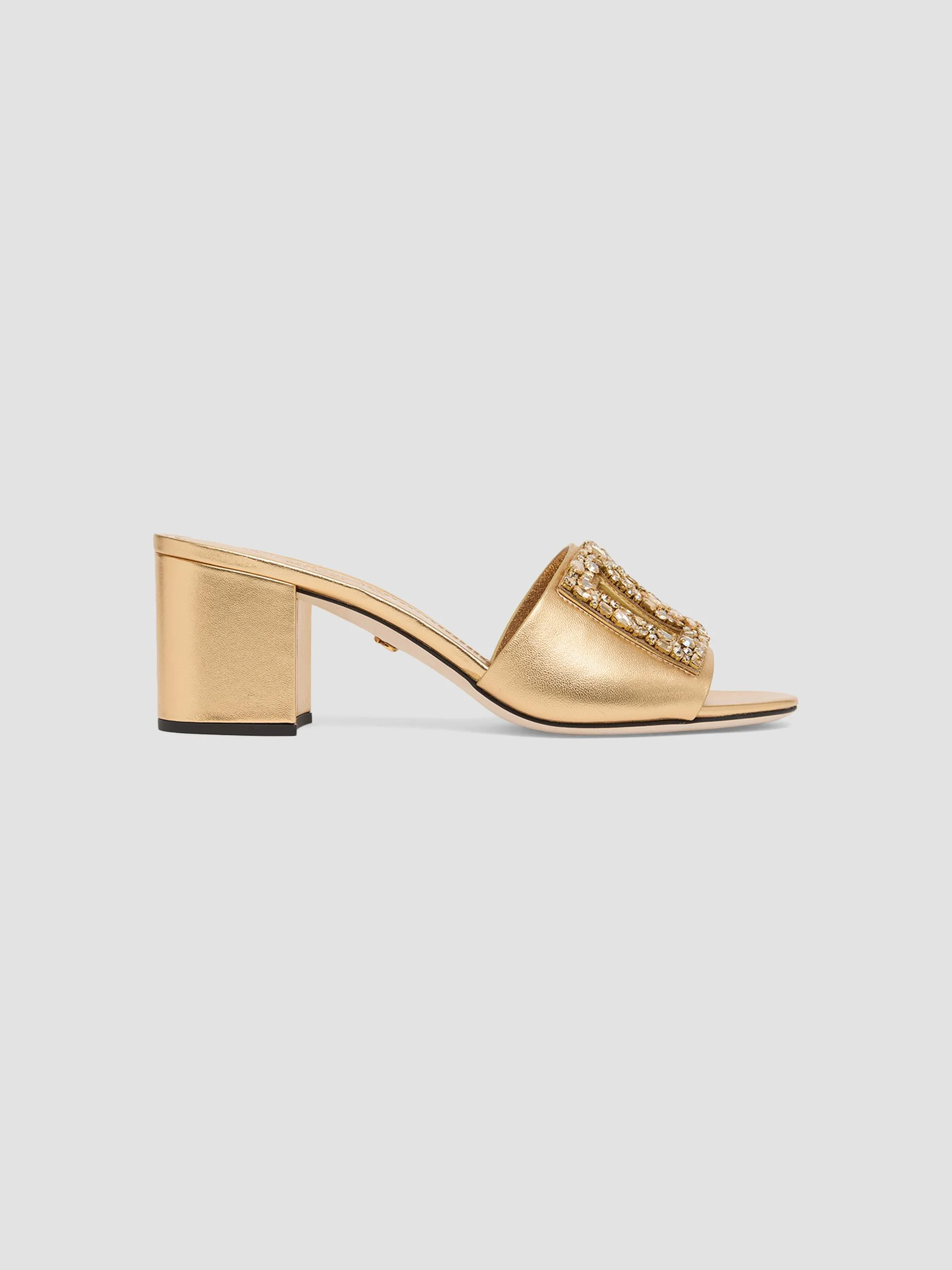 Women's SGX D & G Cutout Leather Sandals - Oro - 1