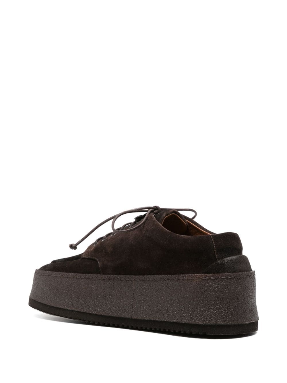 flatform lace-up suede derby shoes - 3