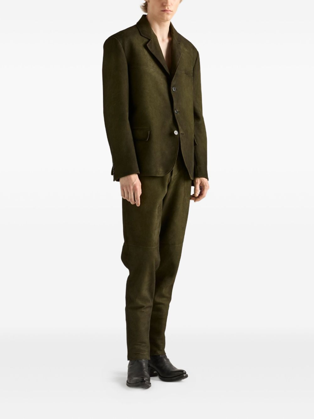 waxed suede trousers - 2