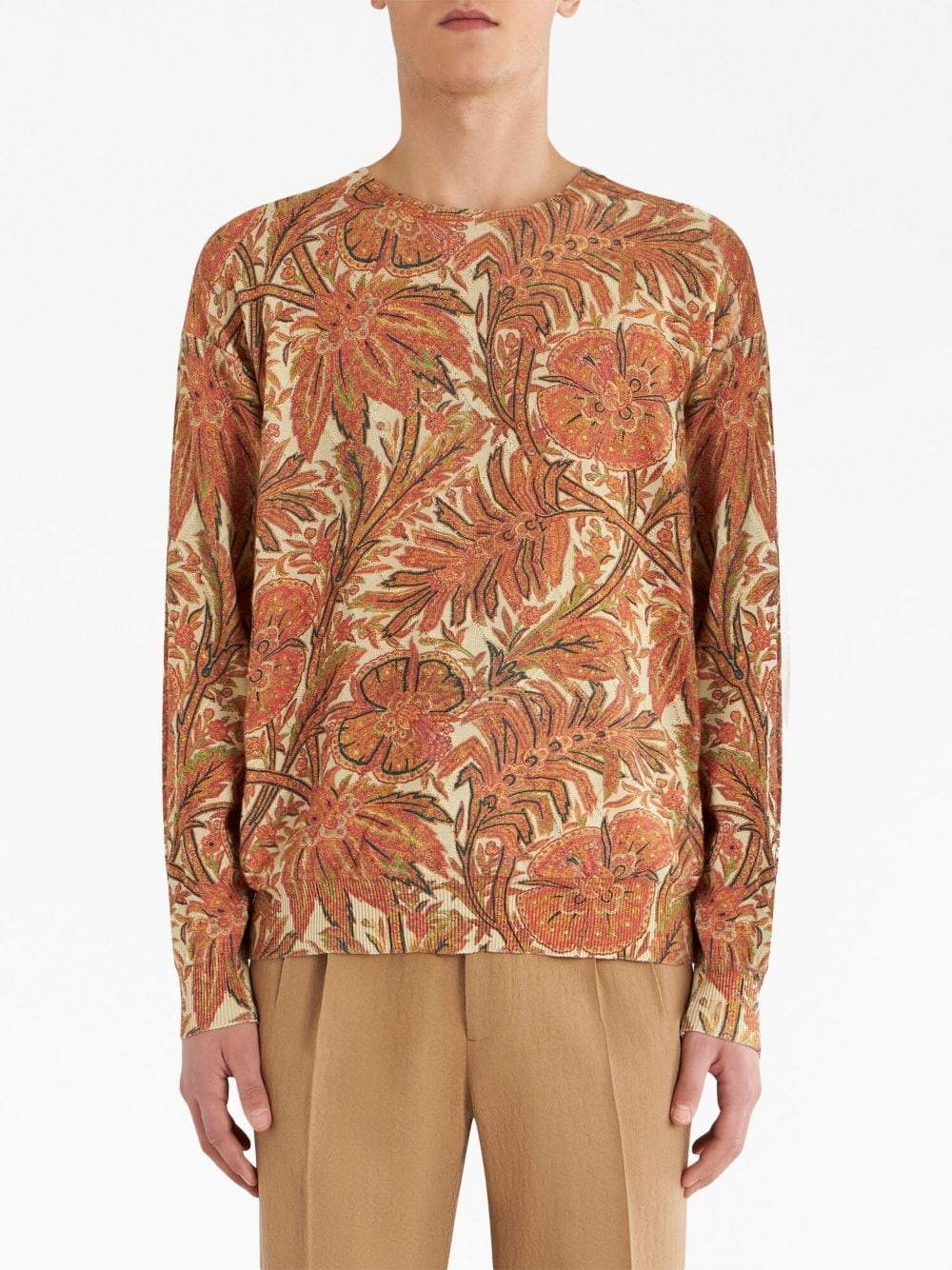 botanical-print cotton-blend sweatshirt - 2