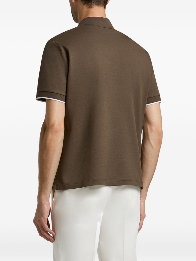 PESERICO Piquet logo-print zip-fastening polo shirt outlook