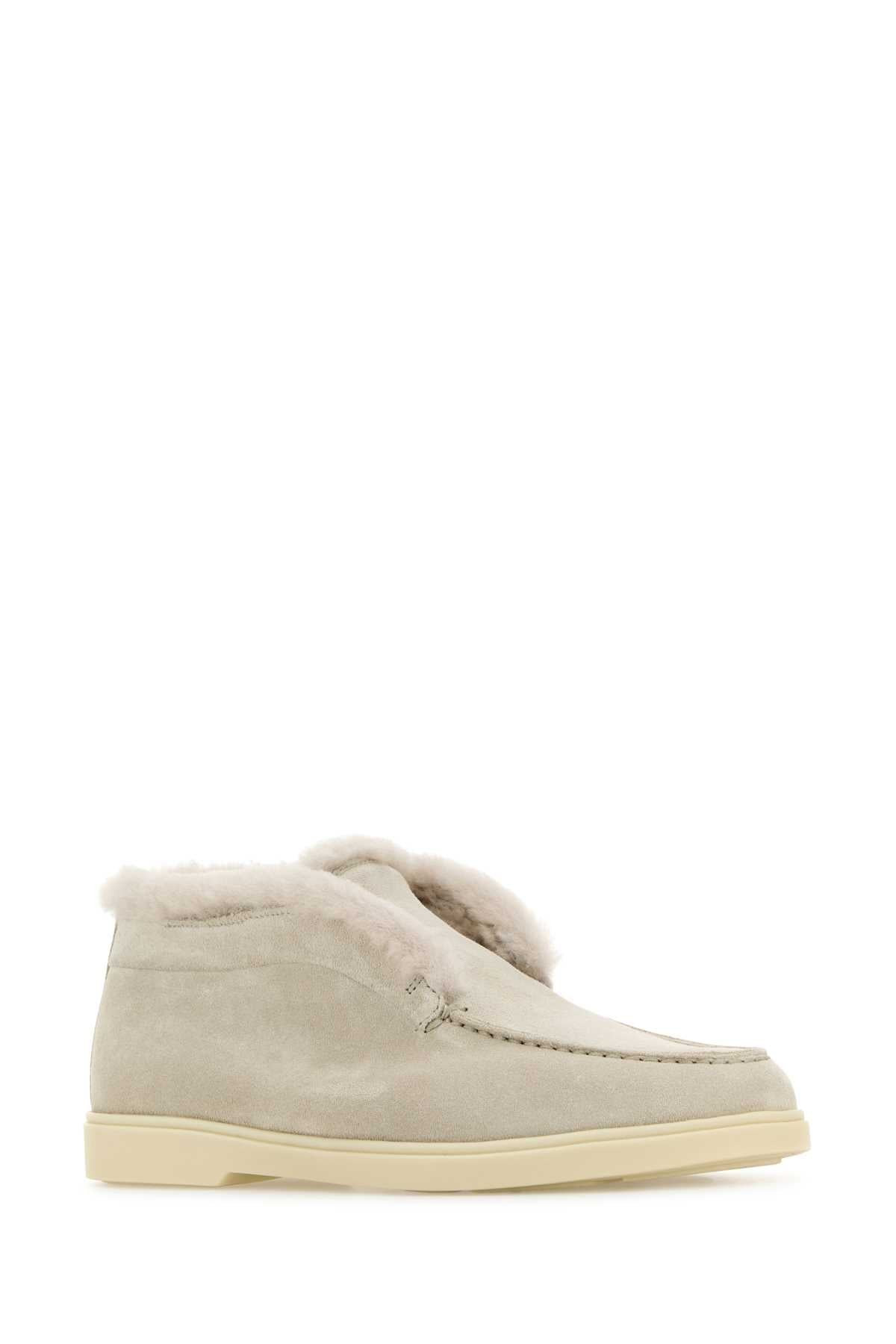 Santoni Women Chalk Suede Ankle Boots - 2