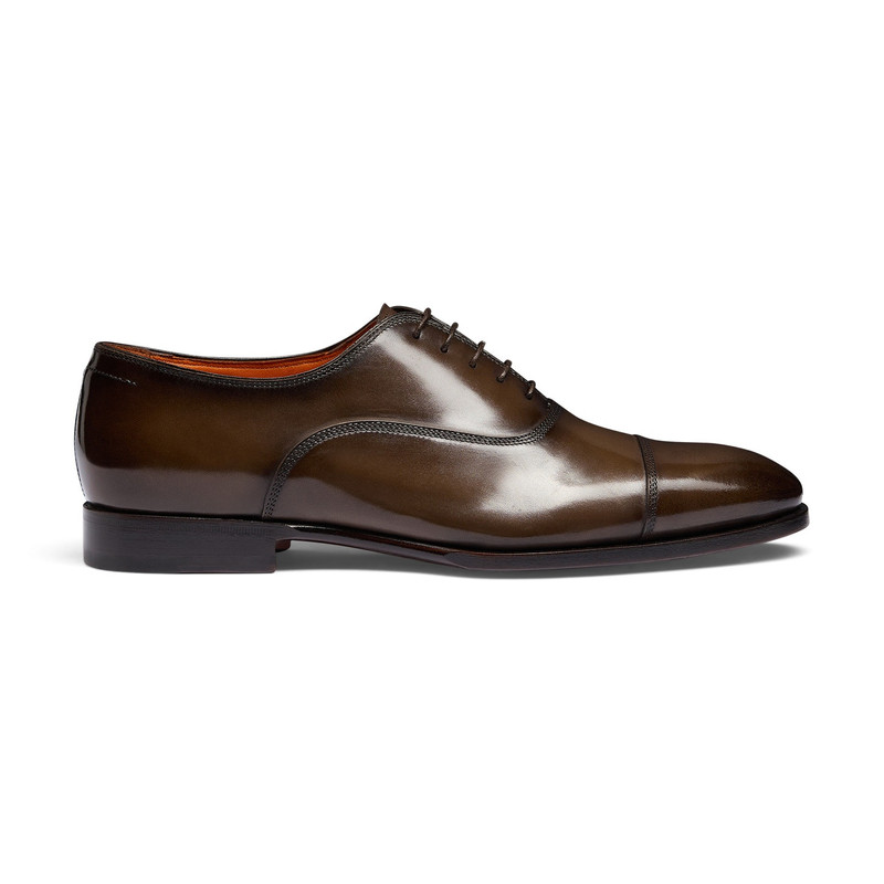 Men's dark brown leather Oxford shoe 1