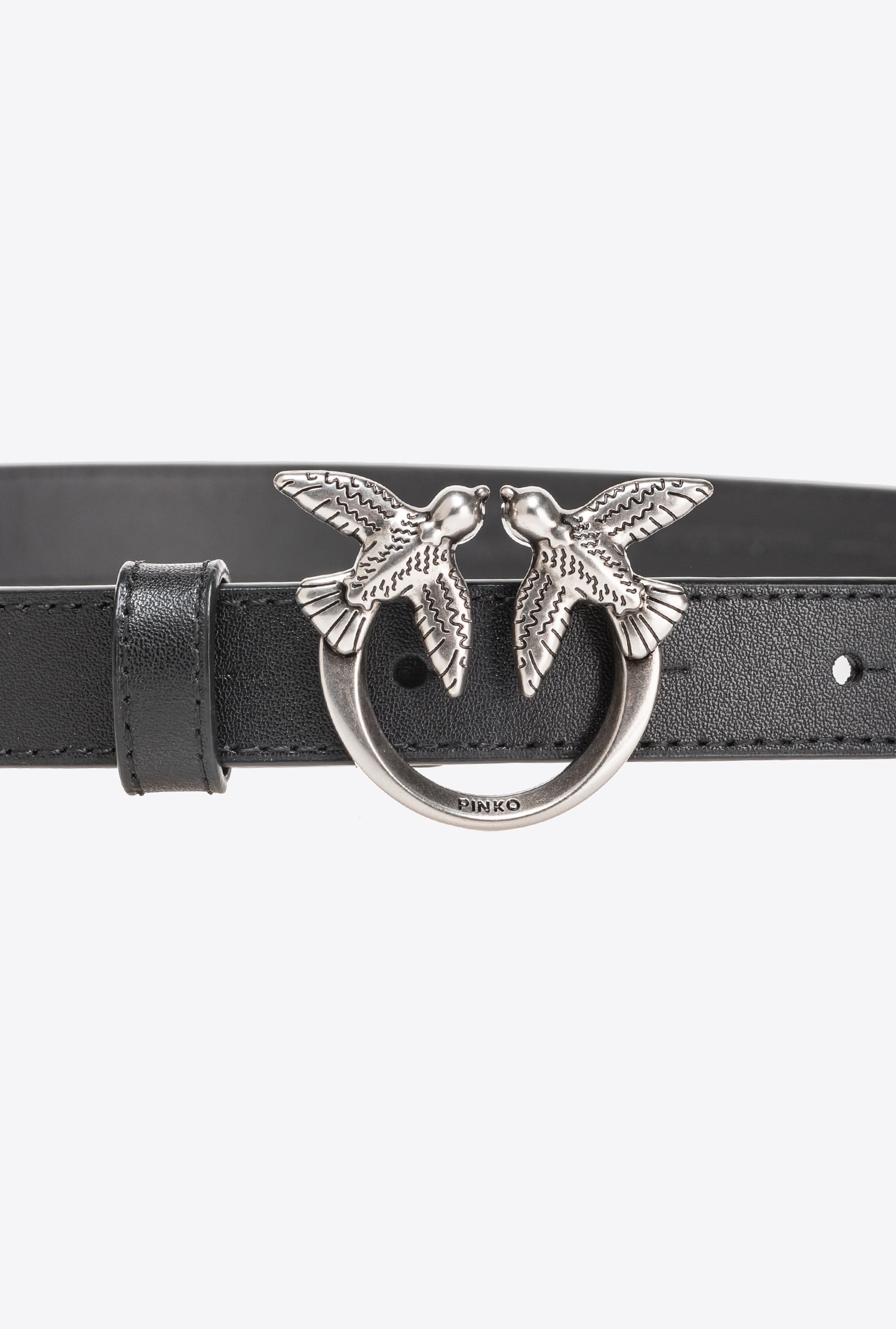 LOVE BIRDS THIN LEATHER BELT 2CM - 2