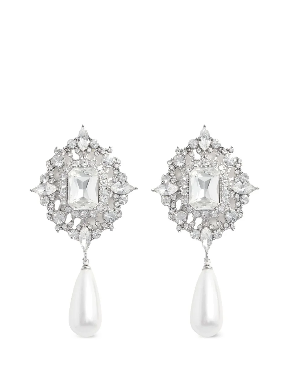 crystal pearl earrings - 1