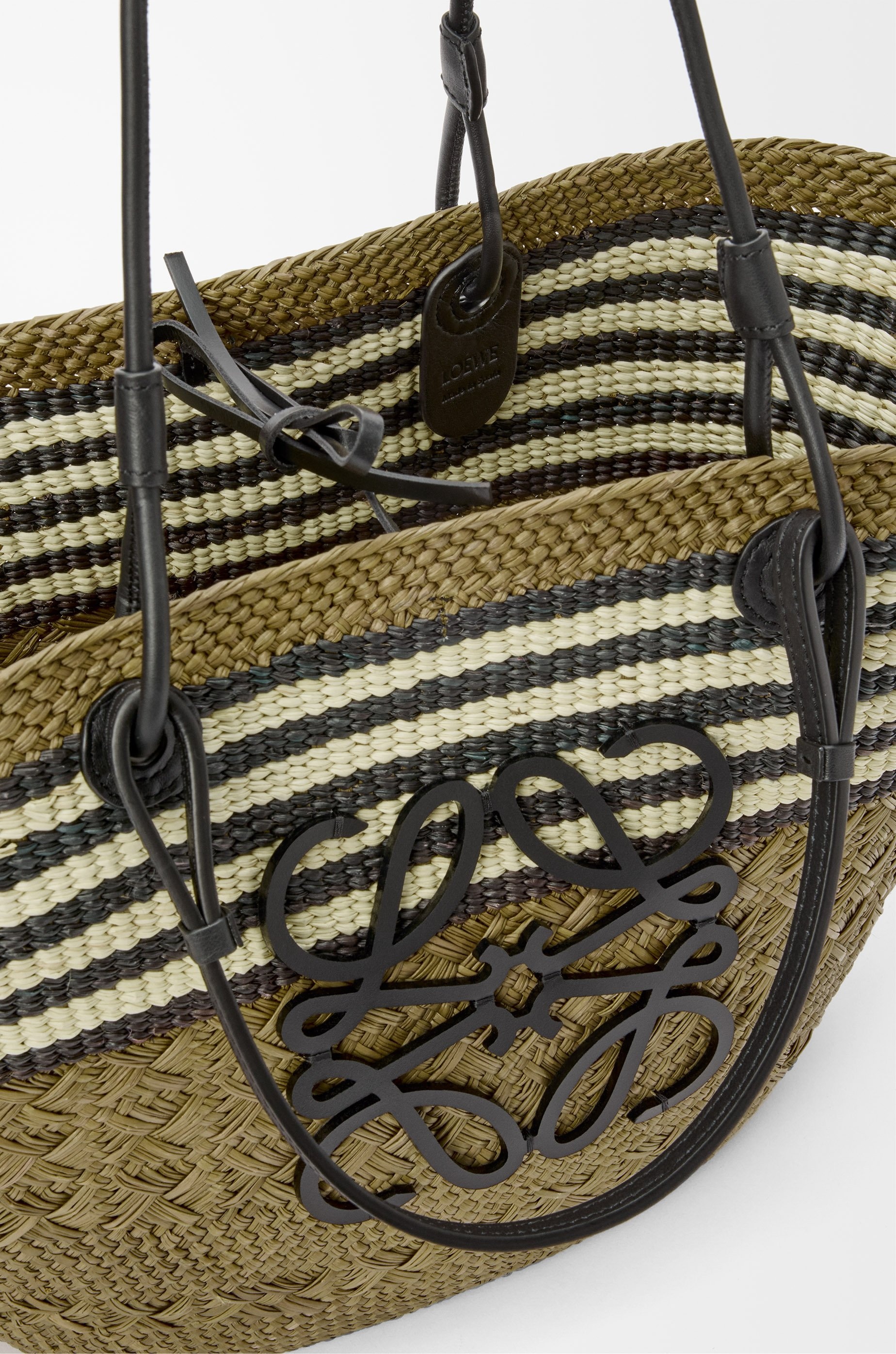 Medium Anagram basket in iraca palm and calfskin - 6