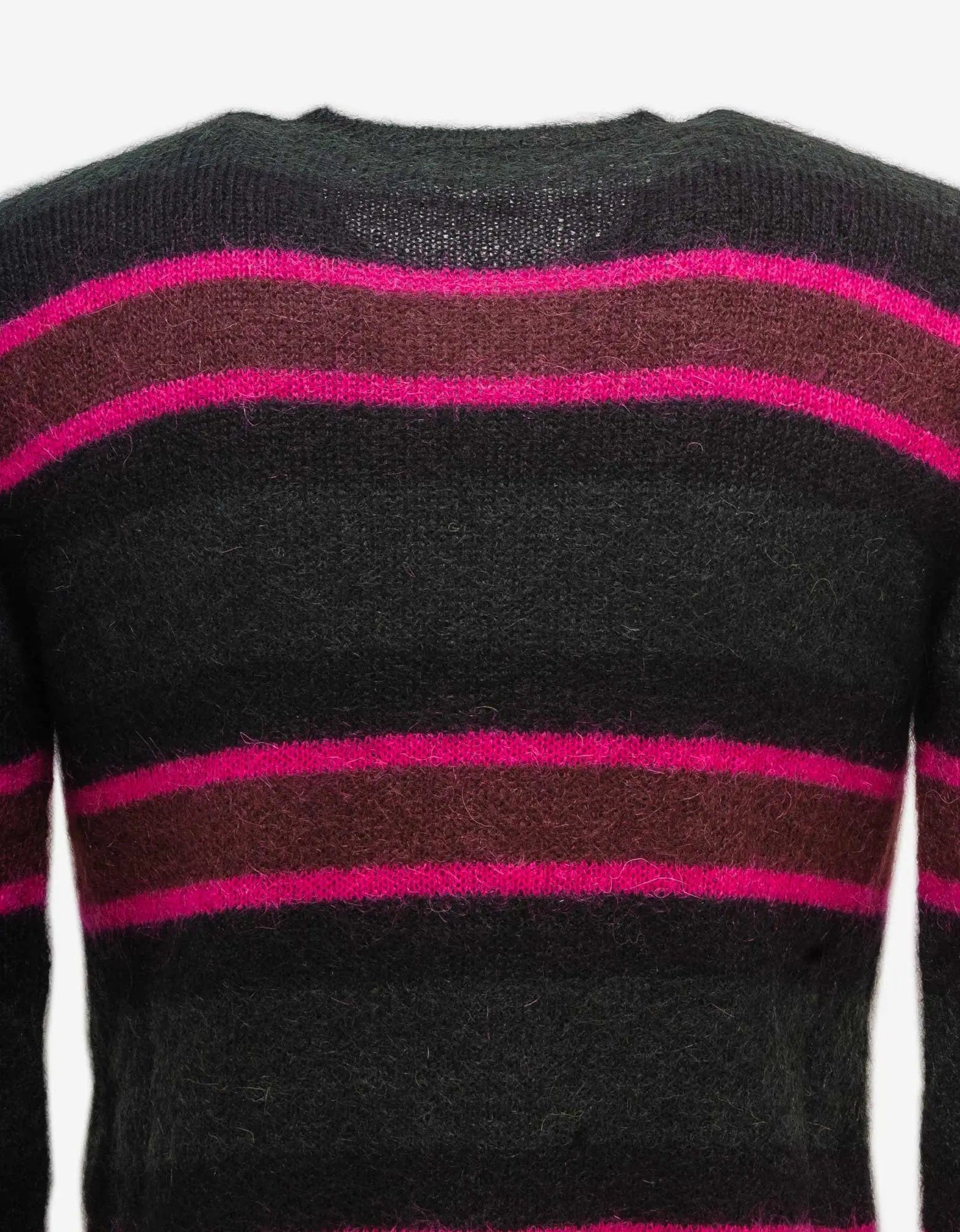 Saint Laurent Grey Stripe Mohair Sweater - 3