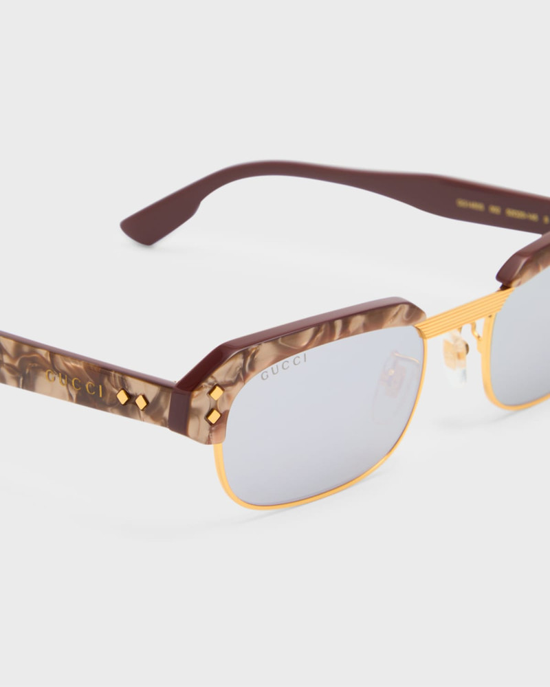 Men's Half-Rim Rectangle Sunglasses 4