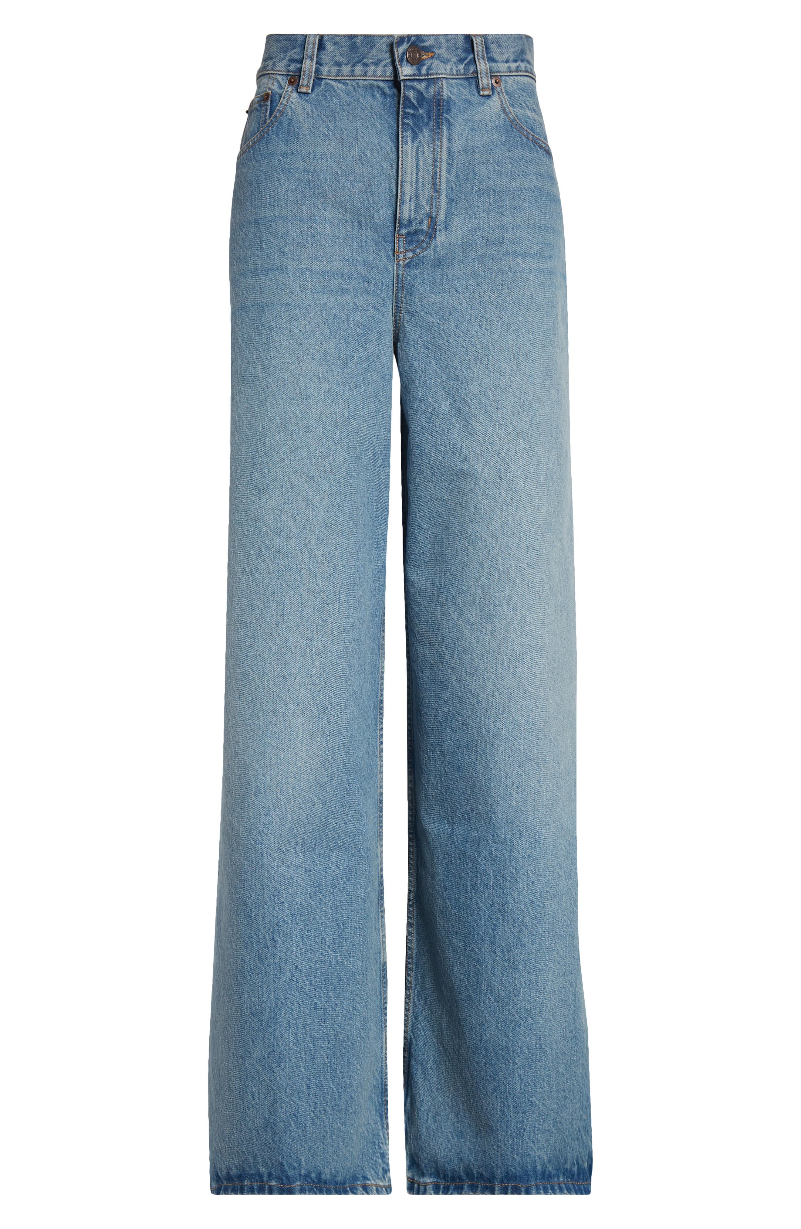 Chloé High Waist Wide Leg Jeans in Iced Blue at Nordstrom - 6