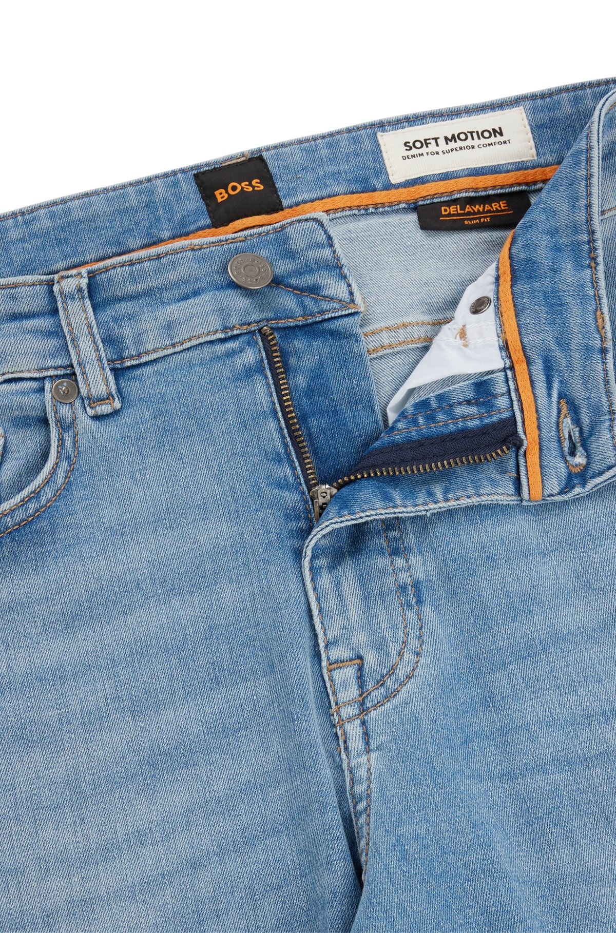 SLIM-FIT JEANS IN BLUE SUPER-STRETCH DENIM - 6