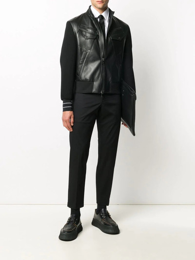 Neil Barrett panelled leather jacket outlook