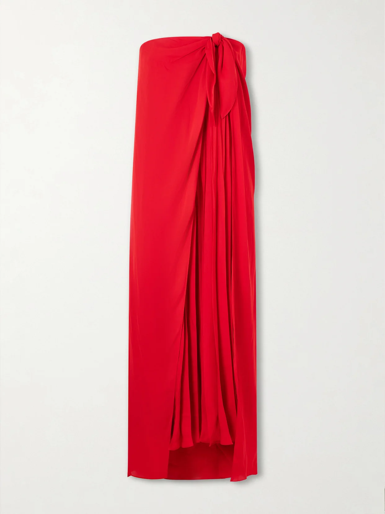 Brittani Strapless Wrap-effect Satin Maxi Dress - 1