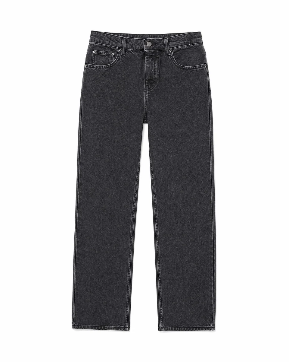 BLACK STRAIGHT-LEG JEANS - 1