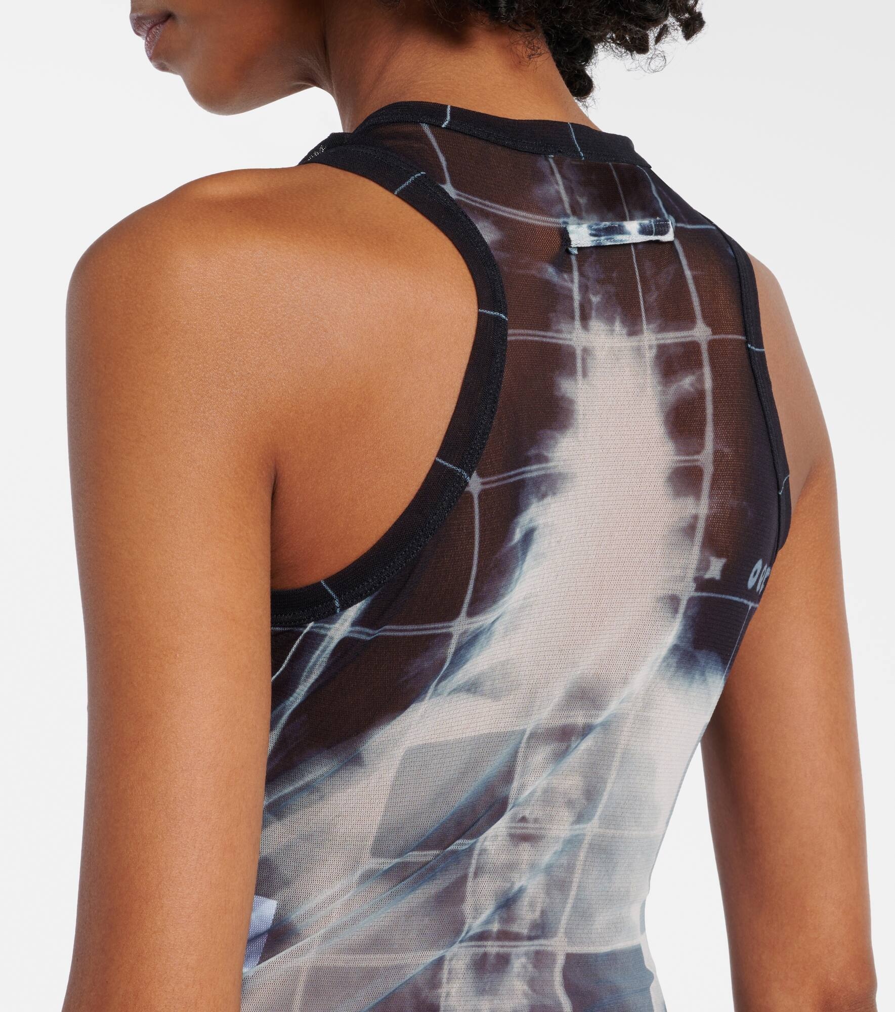 Printed tulle bodysuit - 5