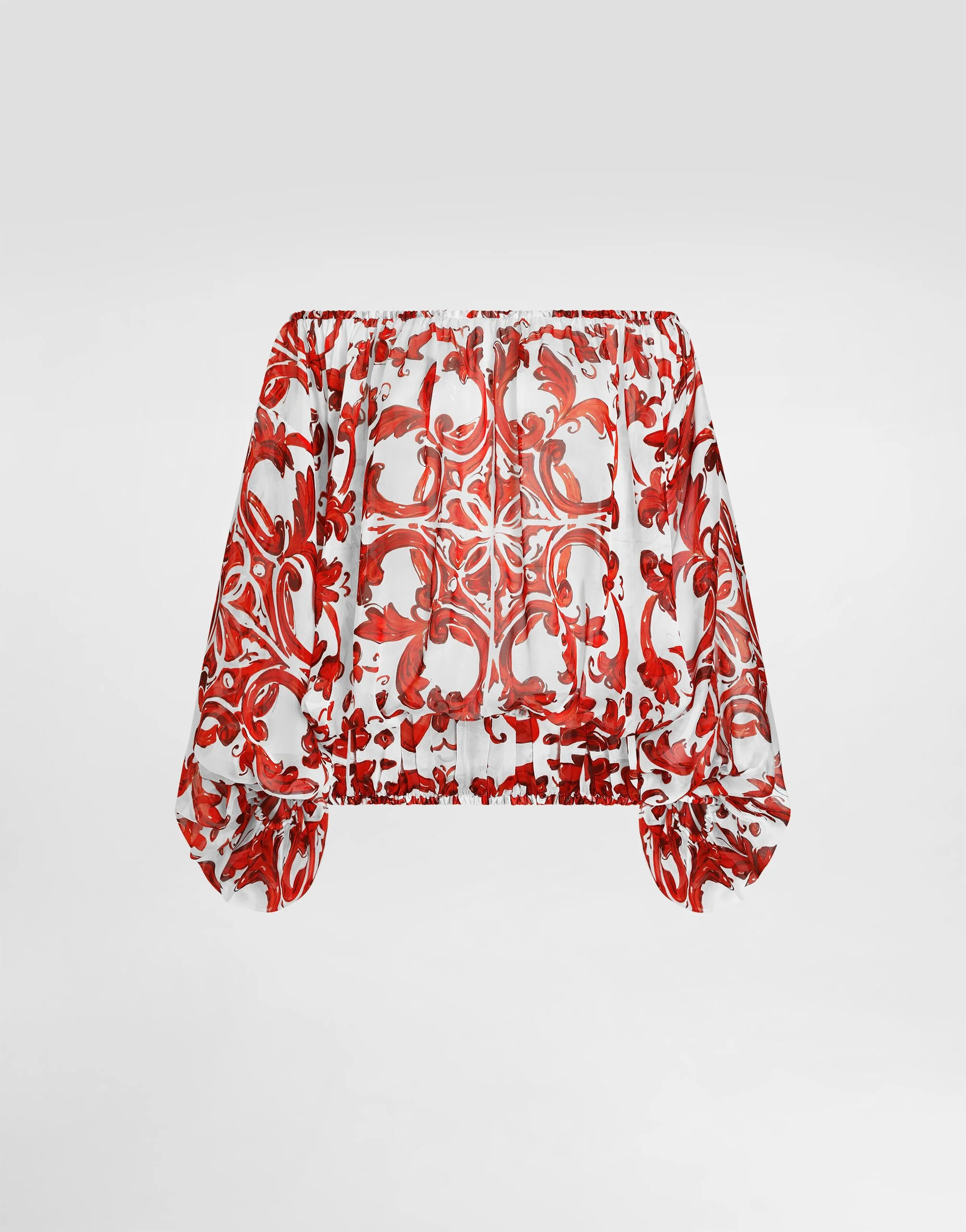 Majolica-print poplin top - 1