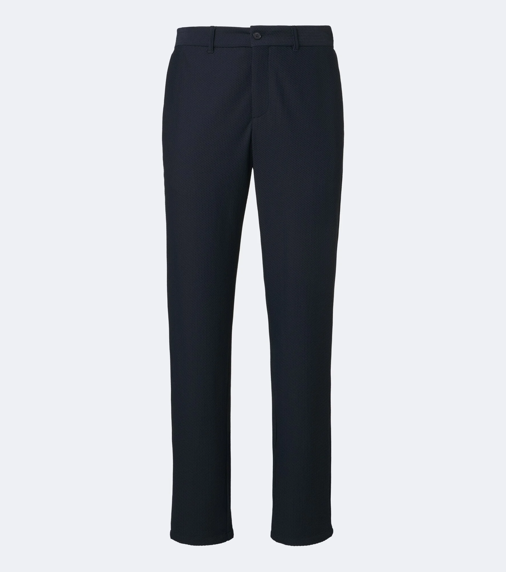 Waffle-knit straight pants - 1